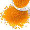 15/0 Transparent Czech Glass Seed Beads, Round, Orange, 1.5x1mm, Hole: 0.5mm, about 500g/bag
