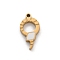304 Stainless Steel Enamel Pendants, Snake Charms, Golden, Ion Plating(IP), White, 15x6.5x2mm, Hole: 1.2mm