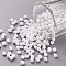 Glass Seed Beads, Opaque Colours Seed, Small Craft Beads for DIY Jewelry Making, Round, White, 3mm, Hole:1mm, about 10000pcs/pound