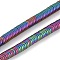 Electroplated Synthetic Non-magnetic Hematite Beads Strands, Wavy Disc, Rainbow Plated, 6x1.5mm, Hole: 1mm, about 330pcs/strand, 15.75''(40cm)