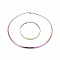 304 Stainless Steel Choker Necklaces and Bangles Jewelry Sets, with Lobster Claw Clasps, Rainbow Color, 8-1/4 inch~8-3/8 inch(21~21.2cm), 17.8 inch~17.9 inch(45.2~45.4cm), 6mm