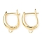 Brass Hoop Earring Findings, Cadmium Free & Nickel Free & Lead Free, Latch Back, Light Gold, 18.5x14x3.5mm, Hole: 1.8mm, Pin: 0.9mm