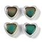 Two Tone Glass Mood Beads, Temperature Sensing Color Changing Beads, Heart, White, 11.5x12x5.5mm, Hole: 1.2mm