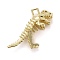 Alloy Pendants, Cadmium Free & Lead Free, 3D Tyrannosaurus, Golden, 28.5x34.5x10mm, Hole: 4x3mm