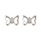 Tarnish Resistant 201 Stainless Steel Insect Charms, Butterfly Pendants, Stainless Steel Color, 7x10x0.8mm, Hole: 3x5mm