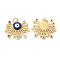 Brass Micro Pave Colorful Cubic Zirconia Pendants, Cadmium Free & Nickel Free & Lead Free, with Enamel & Jump Ring, Evil Eye with Sun, Moon, Star Charms, Real 18K Gold Plated, 21x23x4mm, Hole: 3.5mm