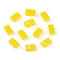 2-Hole Glass Seed Beads, Transparent Colours, Rectangle, Yellow, 4.5~5.5x2x2~2.5mm, Hole: 0.5~0.8mm