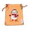 Christmas Theme Rectangle Cloth Bags with Jute Cord,  Drawstring Pouches, for Gift Wrapping, Snowman, 19x16x0.6cm