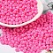 6/0 Opaque Baking Paint Glass Seed Beads, Teardrop, Hot Pink, 4.5~5x4x3~3.5mm, Hole: 0.9mm, about 125pcs/10g