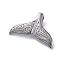 Tarnish Resistant 304 Stainless Steel Pendants, Fishtail Shape, Stainless Steel Color, 17x25.5x2mm, Hole: 7x3mm