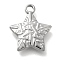 Ocean Theme Anti-Tarnish 304 Stainless Steel Pendants, Stainless Steel Color, Starfish, 14.5x12.5x2.5mm, Hole: 1.6mm