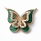Synthetic Malachite Pendants, Long-Lasting Plated Brass Micro Pave Clear Cubic Zirconia Butterfly Charms, Real 18K Gold Plated, 19x25.5x6mm, Hole: 1mm