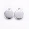 Tarnish Resistant 304 Stainless Steel Pendant Cabochon Settings, Plain Edge Bezel Cups, Flat Round, Stainless Steel Color, Tray: 25mm, 30x26.5x1mm, Hole: 2mm