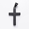 304 Stainless Steel Quote Pendants, Cross with Word, Gunmetal, 47x28x4mm, Hole: 8x11mm