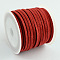 Faux Suede Cord, Faux Suede Lace, Red, 3x1.5mm, about 5.46 yards(5m)/roll, 25rolls/bag