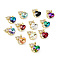 Real 18K Gold Plated Rack Plating Brass Micro Pave Cubic Zirconia Pendants, with Glass, Long-Lasting Plated, Cadmium Free & Lead Free, Bear with Heart, Mixed Color, 22~23x22~23x9mm, Hole: 3.5x5mm