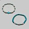 2Pcs 2 Styles Synthetic Turquoise Cross & Oval Beaded Stretch Bracelets Set