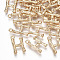 Brass Pendants, Cadmium Free & Nickel Free & Lead Free, Letter, Real 18K Gold Plated, Letter.H, 16x9.5x2mm, Hole: 1.5mm