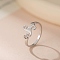 304 Stainless Steel Finger Rings, Triskelion, Stainless Steel Color, 9.5mm, Inner Diameter: 17.8mm