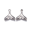 Tarnish Resistant 304 Stainless Steel Pendants, Whale Tail Shape, Stainless Steel Color, 11x11x1.5mm, Hole: 1.2mm