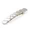 Twist Alloy with Iron Clip Hair Barrettes, Hair Accessories for Women Girls, Platinum, 13x83x11.5mm