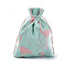 Polycotton(Polyester Cotton) Packing Pouches Drawstring Bags, with Crane Printed, Colorful, 18x13cm