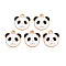 Alloy Enamel Pendants, Cadmium Free & Lead Free, Light Gold, Panda, White, 17x16.5x2mm, Hole: 1.6mm