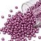 TOHO Round Seed Beads, Japanese Seed Beads, Frosted, (563F) Hot Pink Galvanized Matte, 8/0, 3mm, Hole: 1mm, about 1110pcs/50g