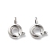 Brass Spring Ring Clasps, Real Platinum Plated, 7.5x5x1.5mm, Hole: 1.2mm