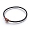 Steel Wire European Style Bracelet Making, with 316 Surgical Stainless Steel Clasps, Black, 8-1/8 inch(20.7cm)x3.5mm