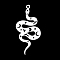 Tarnish Resistant 201 Stainless Steel Pendants, Laser Cut, Snake, Stainless Steel Color, 38x18x1mm, Hole: 1.6mm
