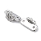 Brass Micro Pave Clear Cubic Zirconia Slide Charms, Cadmium Free & Nickel Free & Lead Free, Butterfly, Real Platinum Plated, 7x12.5x6.5mm, Hole: 1.2mm