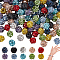 Rhinestone Clay Pave Beads, Round, Mixed Color, 4mm, Hole: 1.4mm