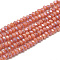 Electroplate Opaque Solid Color Glass Beads Strands, Faceted, Rondelle, Dark Salmon, 2.5x1.5mm, Hole: 0.8mm, about 140~150pcs/strand, 28~29cm