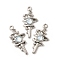 Alloy Pendants, Magic Stick, with Glass & ABS Plastic Beads, Rack Platingm Lead Free & Cadmium Free & Nickel Free, Sky Blue, Platinum, 37x17.5x5.5mm, Hole: 2mm