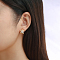 Sweet Ocean Brass Clear Cubic Zirconia Turtle Hoop Earrings, Golden, 15x17mm