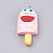Handmade Polymer Clay Pendants, with Iron Findings, Ice Cream with Smile, Platinum, Pearl Pink, 34~35x16~17x8~9mm, Hole: 2mm