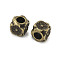 Tibetan Style Alloy Beads, Cube with Flower Pattern, Cadmium Free & Lead Free, Antique Bronze, 6x6x6mm, Hole: 3mm, about 1777pcs/1000g