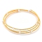 Three-Loops Brass & Natural Freshwater Pearl Beaded Wrap Bracelets for Women, Golden, Inner Diameter: 2 inch(5.2cm)
