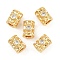 Brass Micro Pave Cubic Zirconia Beads, Cloumn, Real 18K Gold Plated, 5.5x5x4.5mm, Hole: 2.2mm