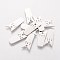 Non-Tarnish 201 Stainless Steel Kitten Pendants, Rectangle with Cat Shape, Stainless Steel Color, 20x8x1.1mm, Hole: 1mm