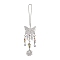 Natural Fluorite Butterfly Hanging Suncatcher Pendant Decoration, Sun Star Crystal Ball Prism Pendants, 230mm