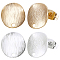 Brass Ear Stud Findings, with Loop, Flat Round, Brass Friction Ear Nuts, Mixed Color, 6~12x4x3.5mm, Hole: 1mm