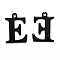 304 Stainless Steel Alphabet Charms, Electrophoresis Black, Letter.E, 12x9x1mm, Hole: 1mm