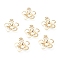 304 Stainless Steel Pendant Open Back Bezel Cabochon Settings, Flower, Golden, Tray: 1.8mm, 11x9x1.5mm, Hole: 1mm