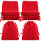 Beebeecraft 20Pcs Velvet Bags with Drawstring 4.7x3.9Inch Red Jewellery Pouche for Wedding Candy Christmas Halloween