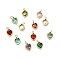PVD Vacuum Plating 304 Stainless Steel Pendants, with Cubic Zirconia and Jump Rings, Single Stone Charms, Heart, Golden, Mixed Color, 9x8x3mm, Hole: 3.6mm