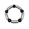 304 Stainless Steel & Glass Bead Stretch Bracelets for Women Men, Stainless Steel Color, No Size