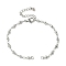 304 Stainless Steel Bar Link Chains Bracelet Making, Stainless Steel Color, 6-7/8 inch(17.5cm) Long+57mm Extender