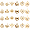 BENECREAT 24Pcs 6 Style 18K Gold Plated Evil Eye Charms with Crystal Rhinestone, Alloy Eye Charms Pendant for DIY Bracelet Necklace Jewerly, Hole: 1.5mm